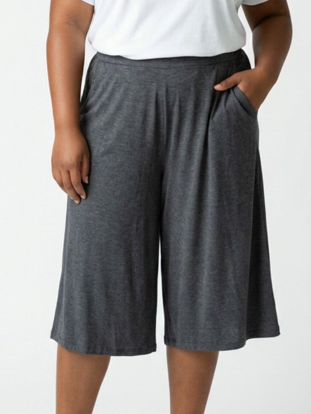 Eileen Fisher Gaucho Wide Leg Pants Charcoal Gray (Size 3X)